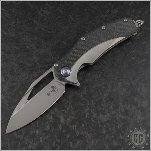 (#165C-7CFTI) Microtech Knives Rike Collab Matrix Bead Blast Carbon Fiber Scale - Front