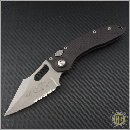 (#169-11AP) Microtech Stitch Auto Apocalyptic Partially Serrated - Front