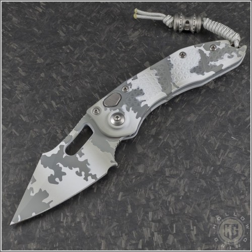 (#169-1ACS) Microtech Stitch Auto Arctic Camo with bead - Front
