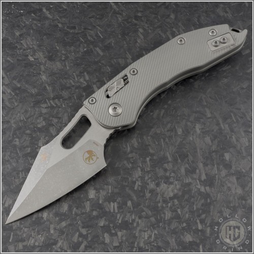 (#169RL-10APFLNC) Microtech Natural Clear Ram-Lok Stitch Fluted Aluminum Apocalyptic Plain - Front