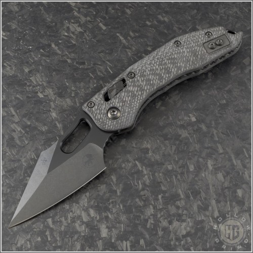 (#169RL-1DLCTFLCFS) Microtech Ram-Lok Stitch Fluted Carbon Fiber DLC Plain - Front