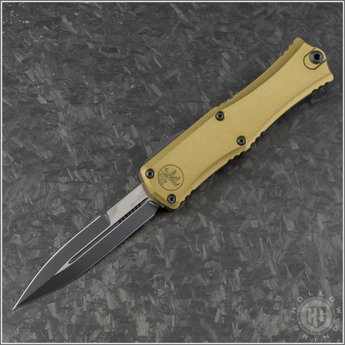 (#1701M-1TA) Microtech Knives Tan Hera II Mini Bayonet Black Plain - Front