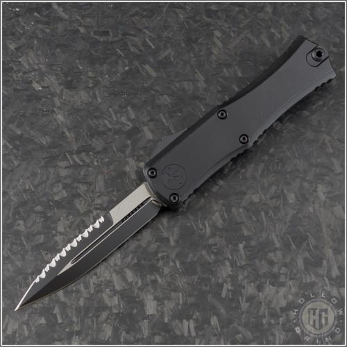 (#1701M-3T) Microtech Knives Hera II Mini Bayonet Black Tactical Full Serrated - Front