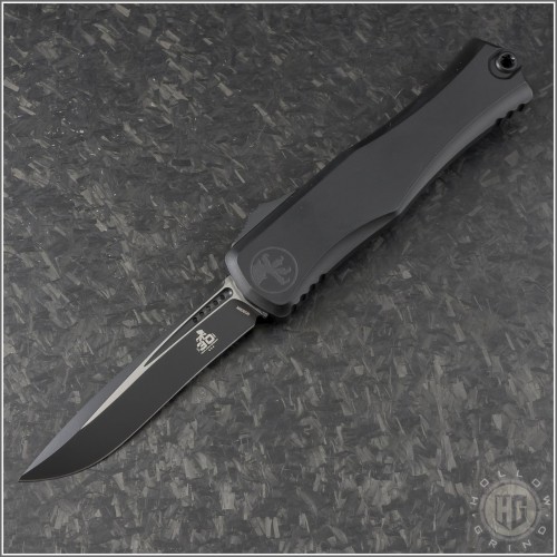 (#1705-1T30) Microtech Knives Hera II Black Tacitcal Recurve Plain - Front
