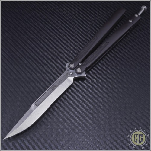 (#173-10) Microtech Tachyon III Stonewash Plain - Front