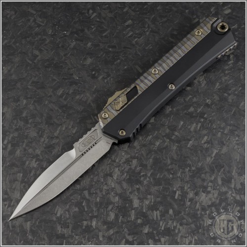 (#184-10C2) Microtech Glykon Bayonet Stonewash Plain - Front