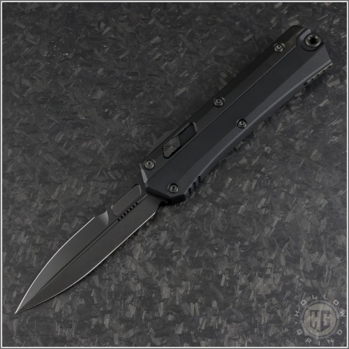 (#184-1DLCTSH) Microtech Glykon DLC Shadow Bayonet Plain - Front