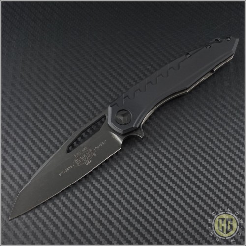 (#196-1DLCT) Microtech Sigil with Aluminum DLC Tactical Standard - Front