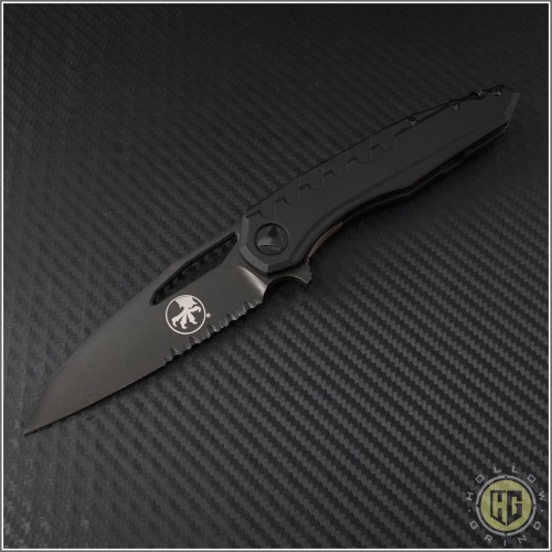 (#196-2DLCTS) Microtech Sigil with Aluminum DLC Tactical Partially Serrated - Signature Series - Front