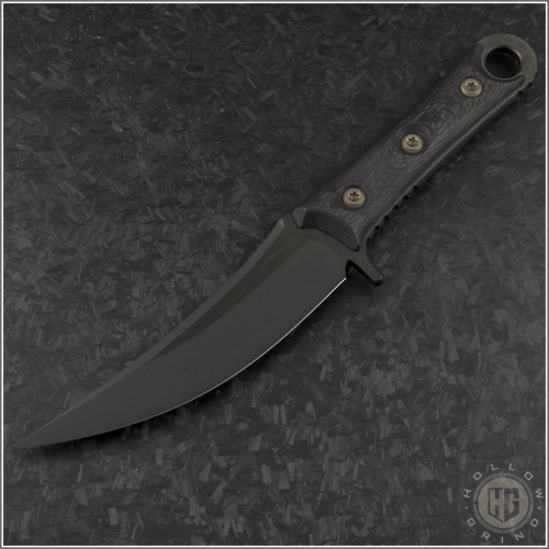 (#200-1DLCCFS) Microtech SBK Fixed Blade DLC Standard CF Handle - Front