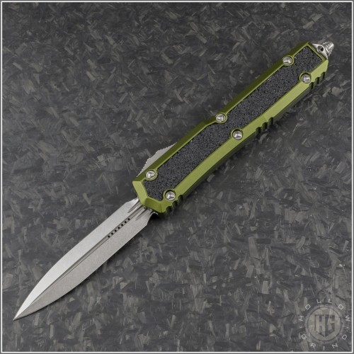 (#206-10ODS) Microtech Knives OD Green Makora D/E Stonewash Plain - Front
