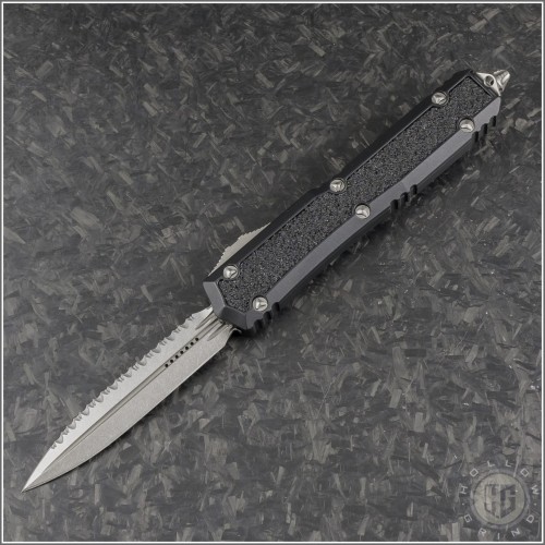 (#206-12S) Microtech Knives Makora D/E Stonewash Plain - Front