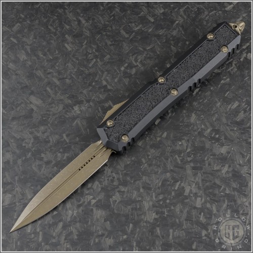 (#206-13APS) Microtech Knives Makora D/E Bronzed Plain - Front