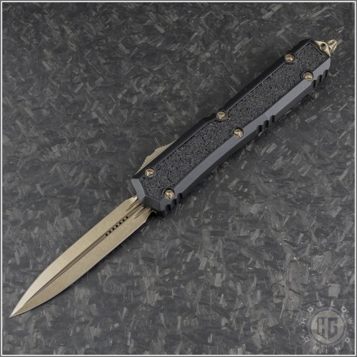 (#206-13S) Microtech Knives Makora D/E Bronzed Plain - Front