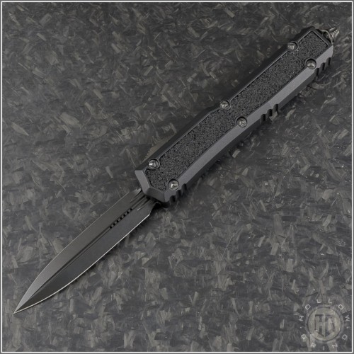 (#206-1DLCTSH) Microtech Knives Makora D/E Shadow DLC Plain - Front