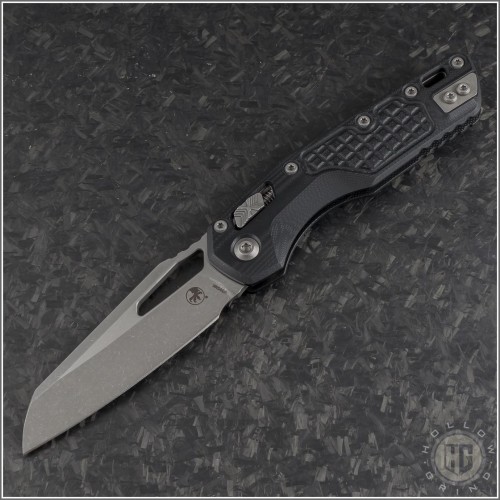 (#210-10APFRGTBK) Microtech MSI Wharncliffe Ram-Lok Stonewash Plain - Front
