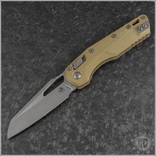 (#210-10APGTTA) Microtech Tan MSI Wharncliffe Ram-Lok Stonewash Plain - Front
