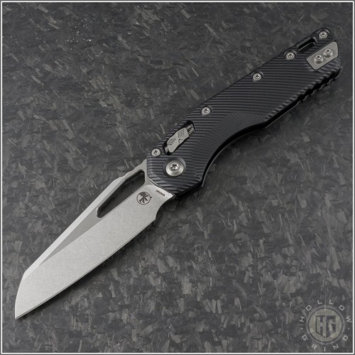 (#210-10FL) Microtech MSI Wharncliffe Ram-Lok Stonewash Plain - Front