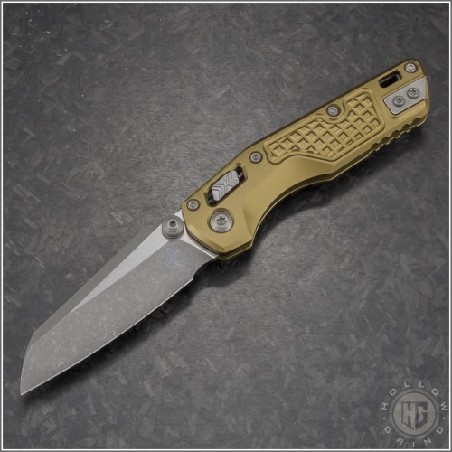 (#210M-10APFRTA) Microtech Tan MSI Mini Ram-Lok Wharncliffe Apocalyptic Plain - Front