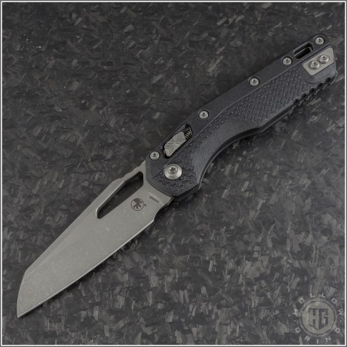 (#210T-10APPMBK) Microtech MSI Wharncliffe Ram-Lok Stonewash Plain - Front