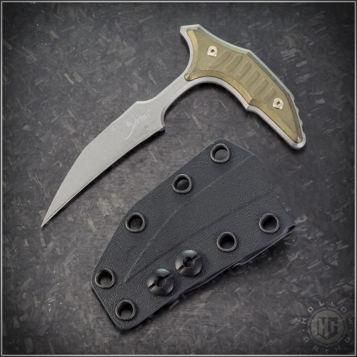 (#218-10APMS2) Microtech Knives Bee Plain Bronze Titanium - Front