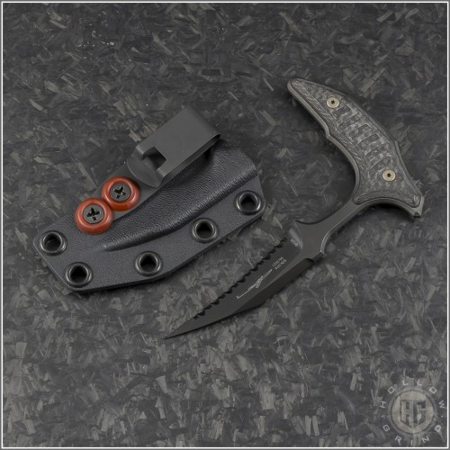 (#218-3DLCCFS) Microtech Knives Bee DLC Fully Serrated - Front