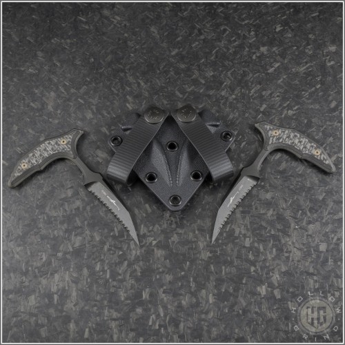 (#218D-3DLCCFS) Microtech Knives Double Bee DLC Fully Serrated - Front