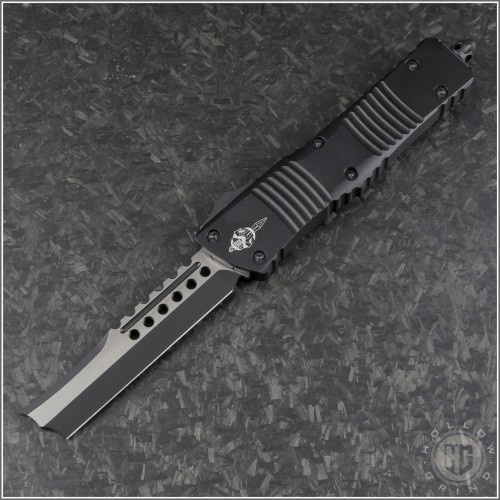 (#219R-1TS) Microtech Combat Troodon Hellhound Razor Black - Front