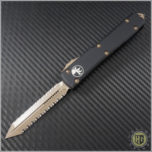 (#223-D15) Microtech Ultratech Spartan Bronze Double Full Serrated - Front