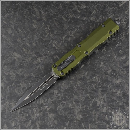 (#225-1OD) Microtech Knives OD Green Dirac D/E Black Plain - Front