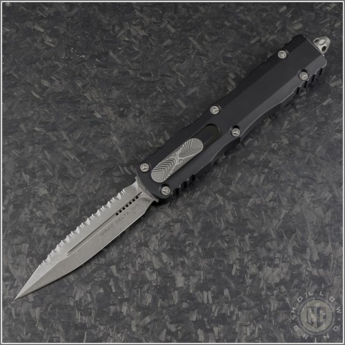 (#227-12AP) Microtech Knives Dirac Delta D/E Apocalyptic Fully Serrated - Front