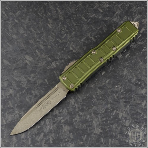 (#231II-13ODS) Microtech OD Green UTX-85 II Stepside Bronze Plain - Front