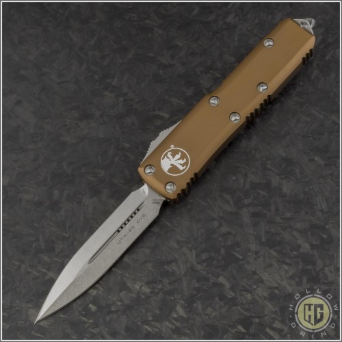 (#232-10TA) Microtech OD Green UTX-85 D/E Stonewash Plain - Front