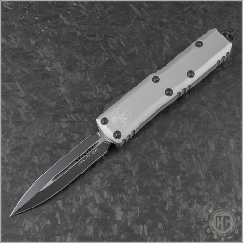 (#232-1CR) Microtech Clear UTX-85 D/E Black Plain - Front