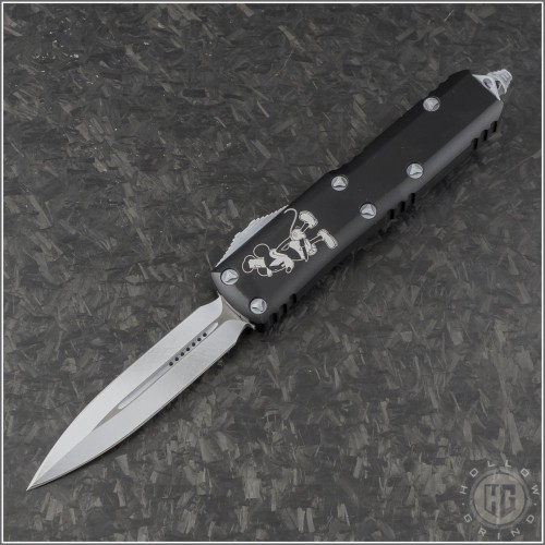 (#232-1SB) Microtech Steamboat Willie UTX-85 D/E White Plain - Front