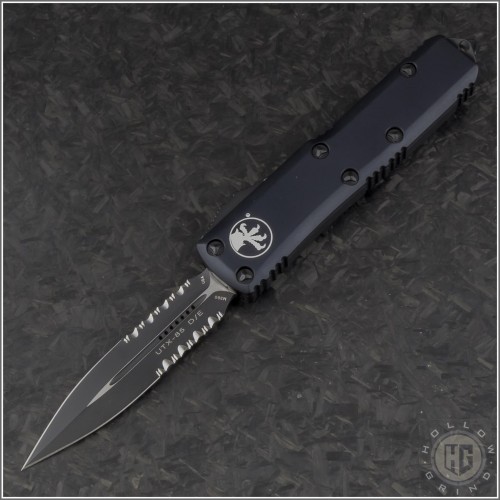 (#232-2T) Microtech UTX-85 D/E Tactical Part Serrated - Front