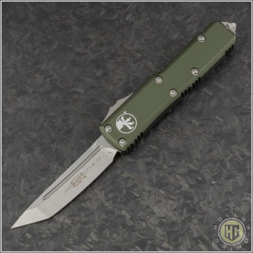 (#233-10OD) Microtech Tan UTX-85 T/E Stonewash Plain - Front