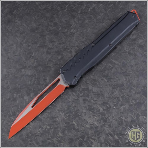 (#241M-1RDBK) Microtech Cipher MK7 S/E Red Standard Black Hardware w/ Red Chip - Front
