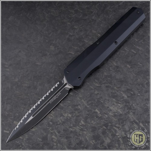 (#242S-3T) Microtech Cypher D/E Smooth Tactical Full Serrated - Front