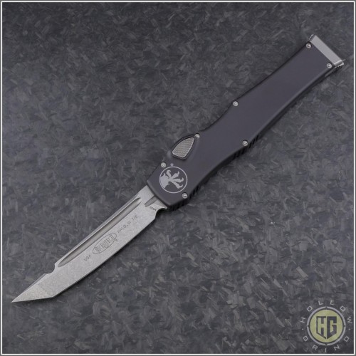 (#250-10NS) Microtech Halo VI T/E Stonewash Plain No Safety - Front