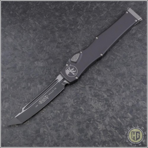 (#250-1NS) Microtech Halo VI T/E Black Plain No Safety - Front