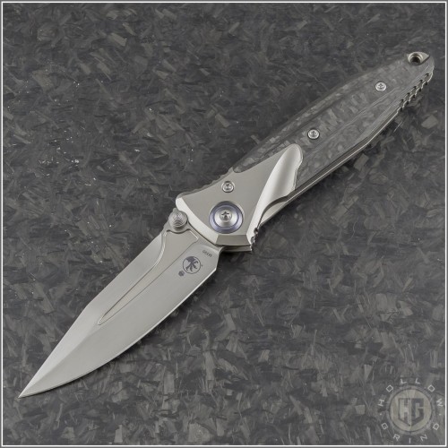 (#262M-4CFTI) Microtech Knives Socom Bravo Mini Spearpoint Hand Rubbed Satin Plain - Front