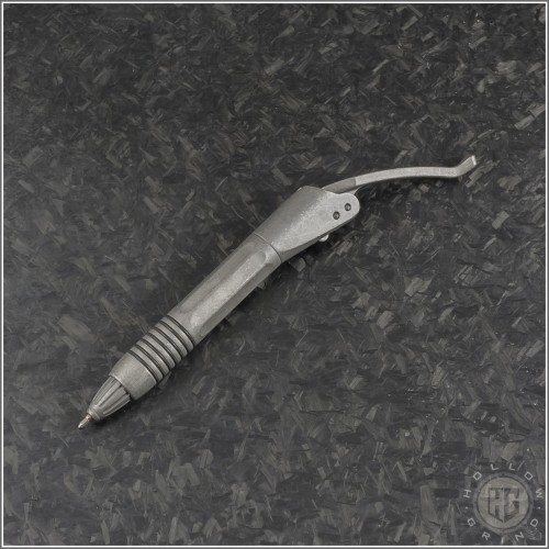 (#401-SS-AP) Microtech Siphon II Pen Apocalyptic Stainless Steel Hardware - Front