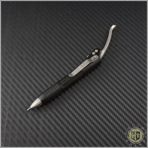 (#401-SS-BK-2017) Microtech Siphon II Pen Black Stainless Steel - Front