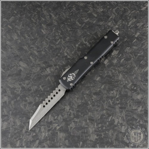 (#419W-10S) Microtech UTX-70 Warhound Stonewash - Front