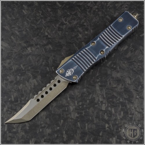 (#619-13D) Microtech Troodon Hellhound Tanto Bronzed Plain - Front
