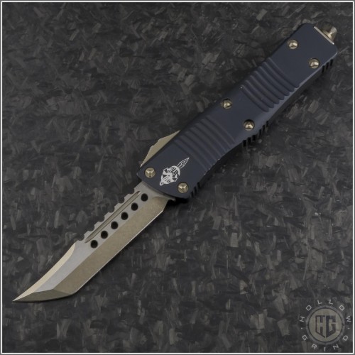 (#619-13) Microtech Troodon Hellhound Tanto Bronzed Plain - Front