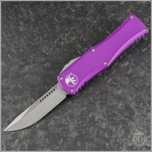 (#703-10VI) Microtech Violet Hera S/E Stonewash Plain - Front