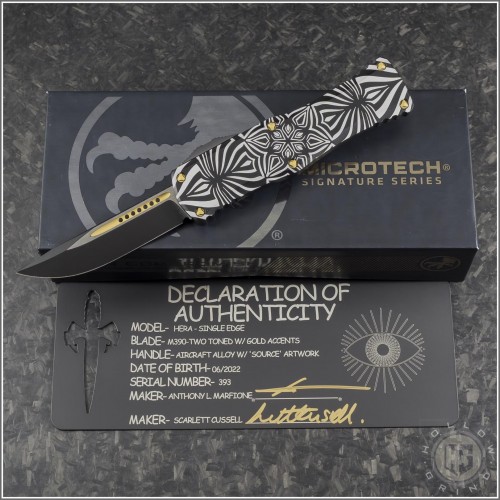 (#703-1TSOS) Microtech Hera S/E Black Plain - Front