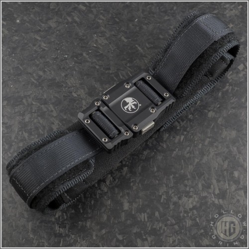 (#91-BKT-34) Microtech APIS Belt Black w/ Black aluminum buckle - Front
